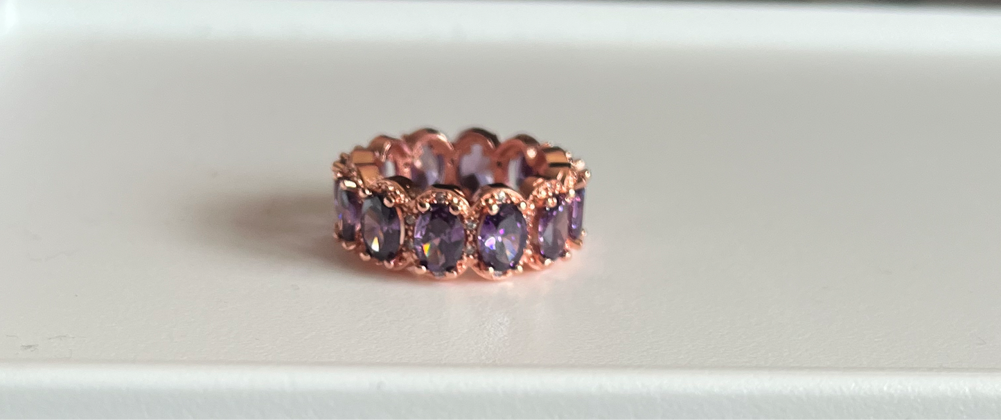 Round Silver Cubic zirconia ring