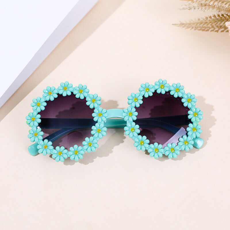Children’s Girls Flower Shaped Cute Round Sunglasses