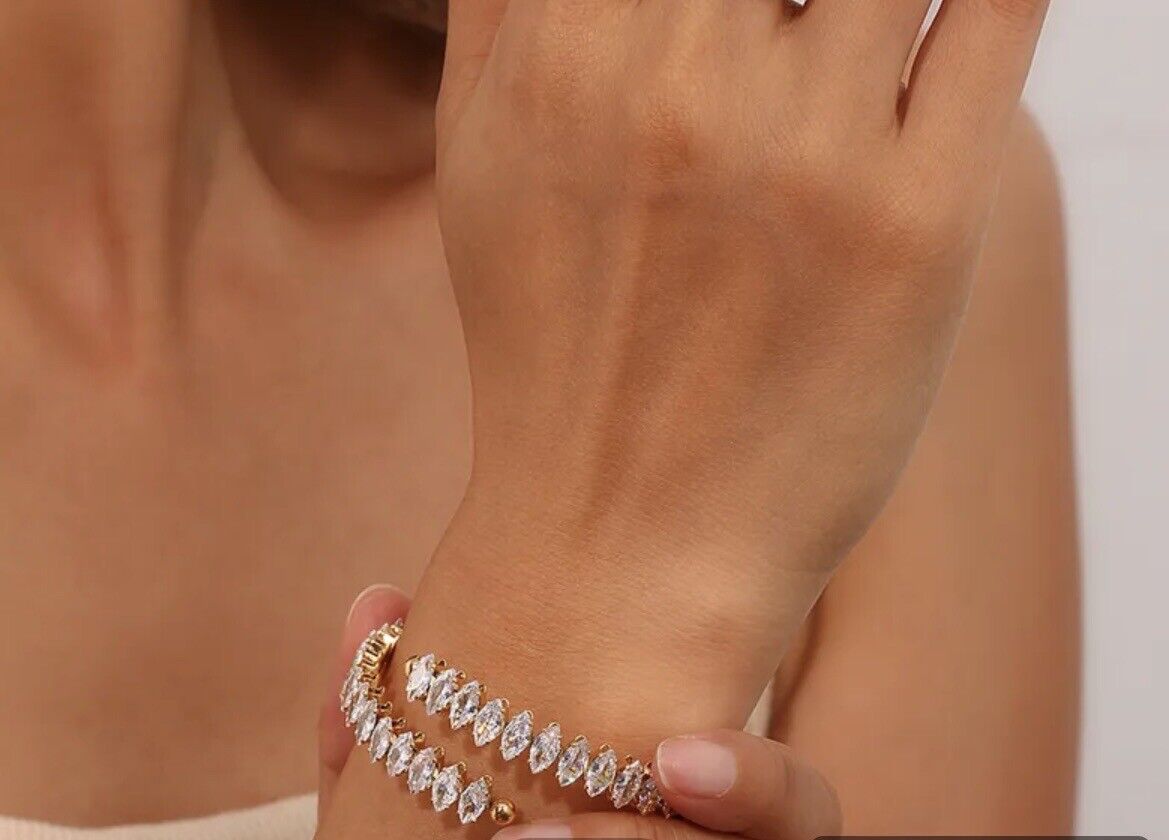 Cubic Zirconia Adjustable Cuff Bracelet