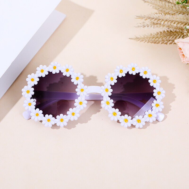 Children’s Girls Flower Shaped Cute Round Sunglasses