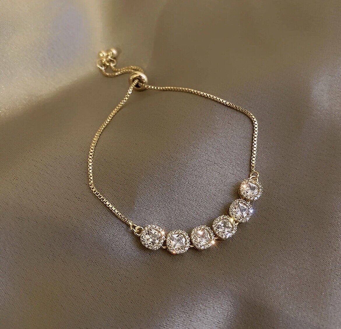 Cubic Zirconia Bracelet Adjustable