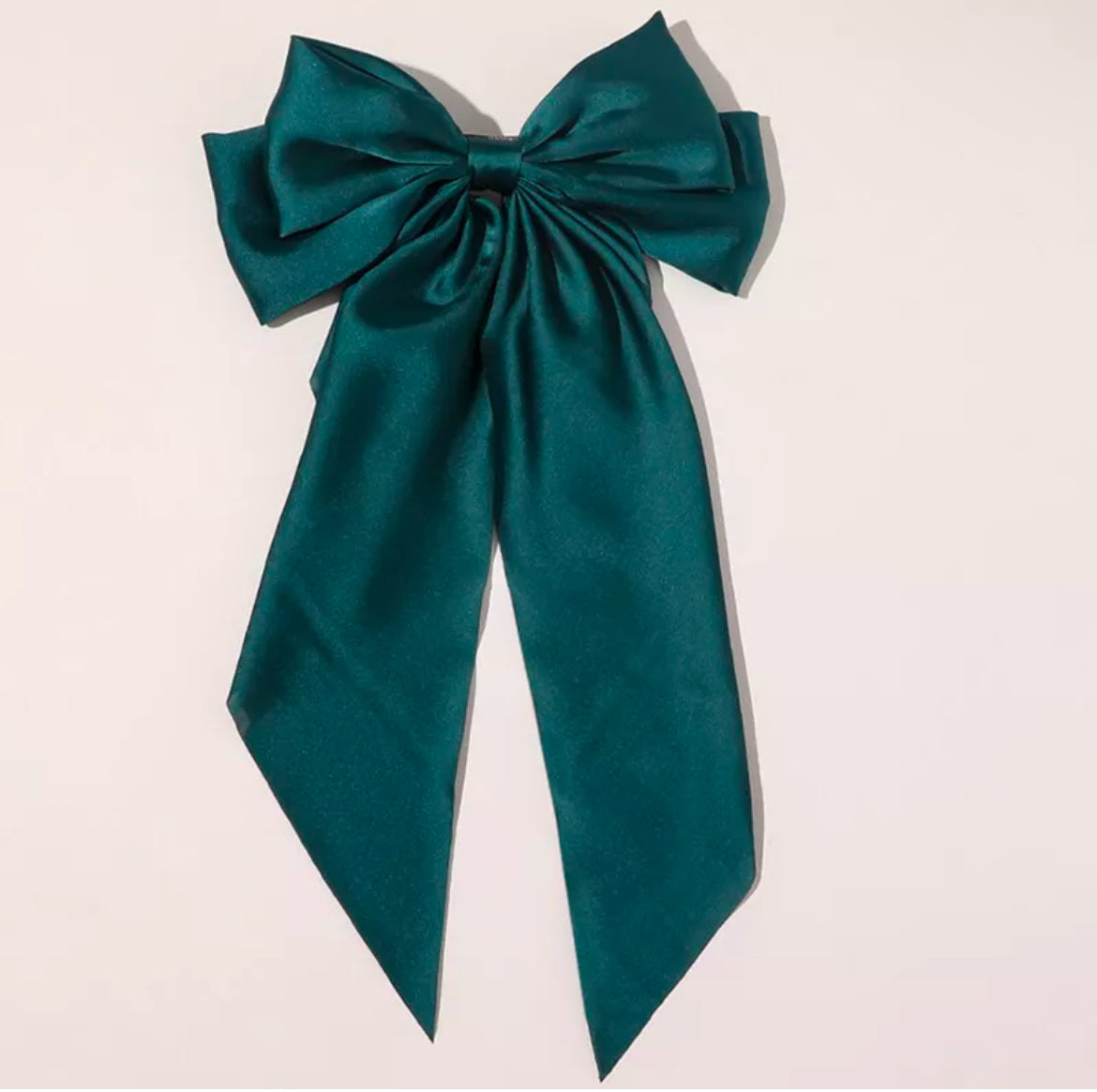 Large long Satin Bow Ribbon Hair Clip