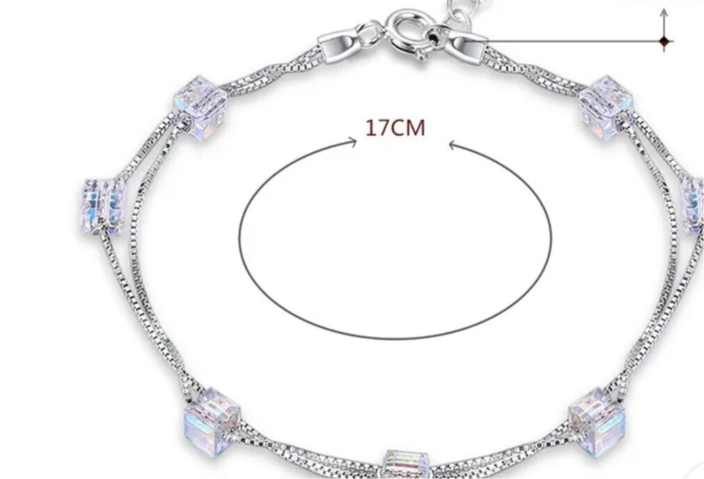 Square Silver Bracelet With Gift Box