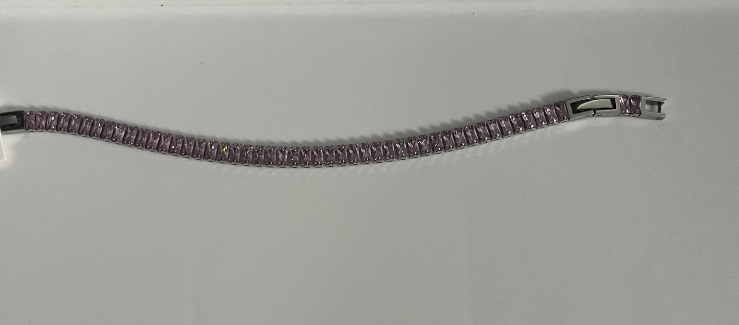 Baguette Cubic Zirconia Tennis Bracelet