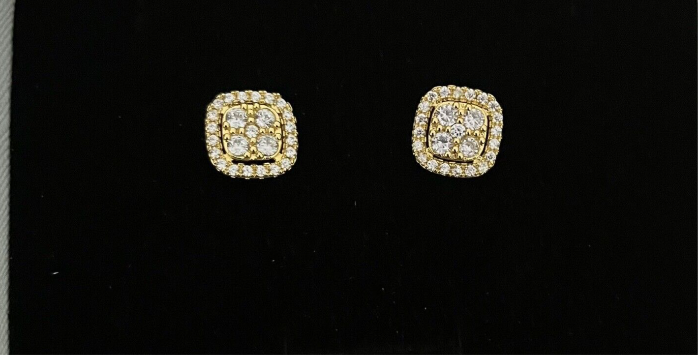 Square Stud Cubic Zircon Earrings