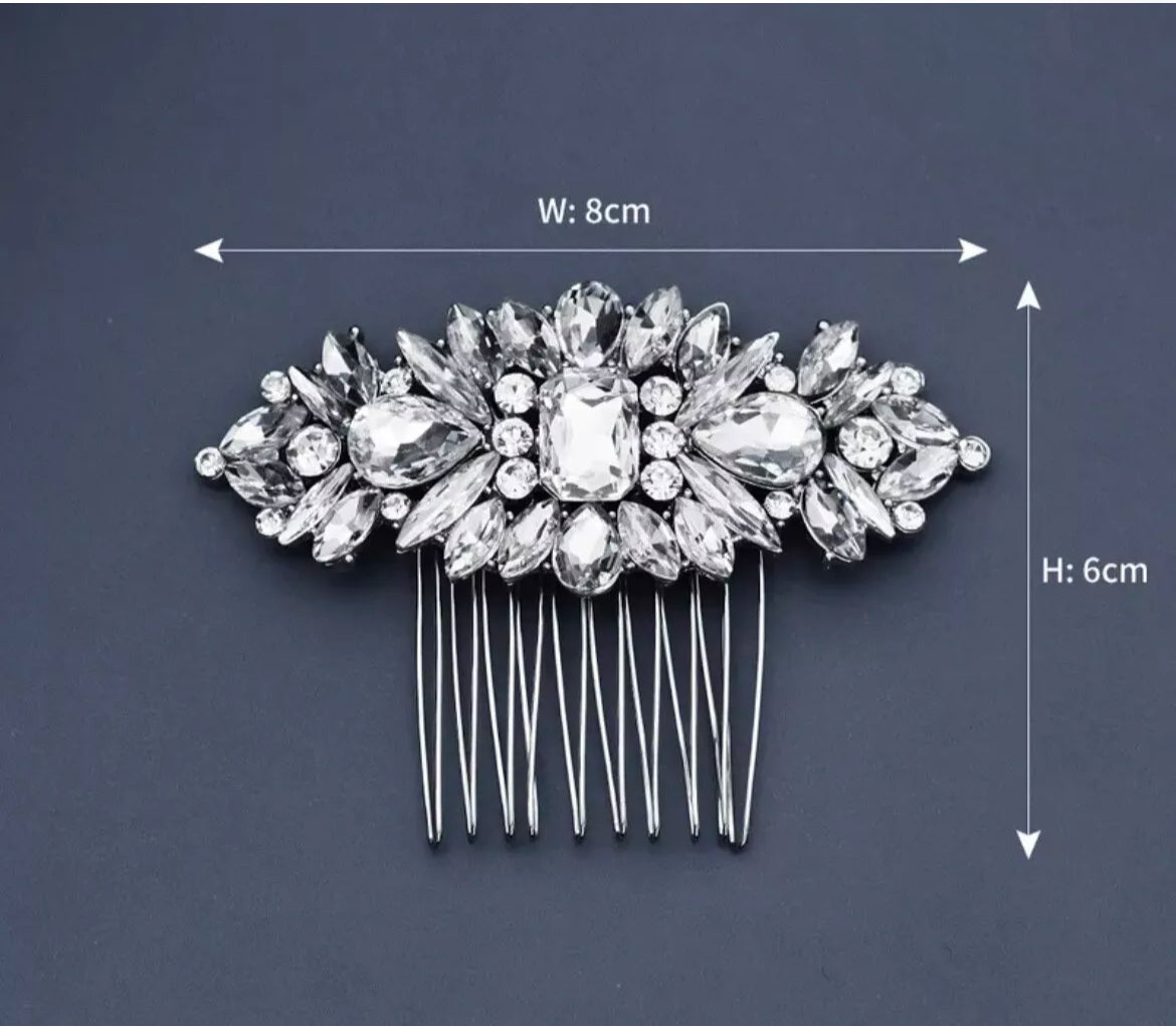 Wedding Silver Bridal Hair Accessories Rhinestone Comb