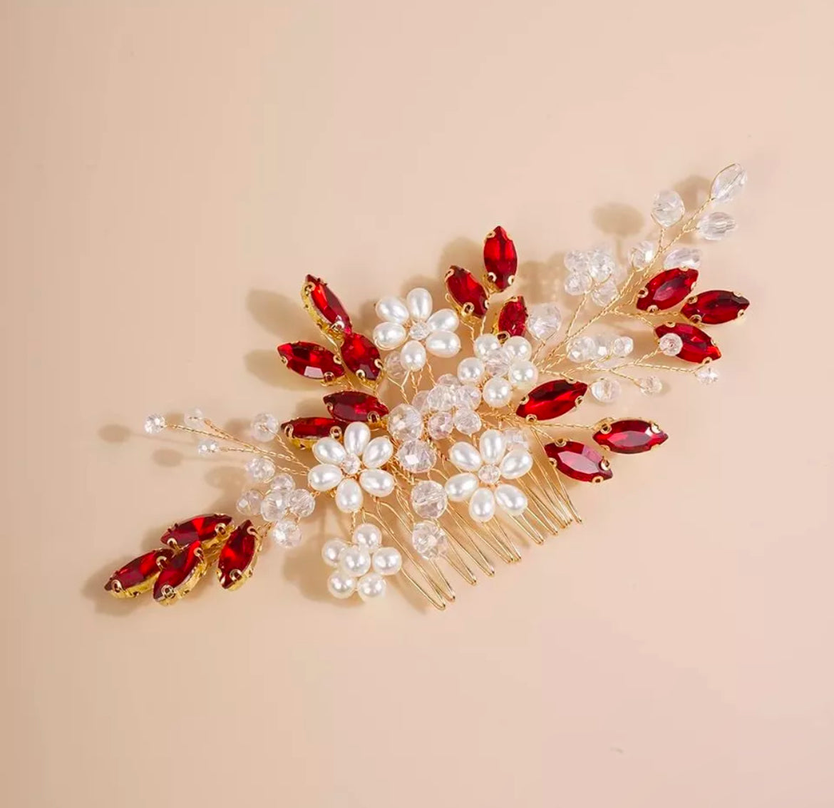 Wedding Flower Pearl Bridal Hair Comb