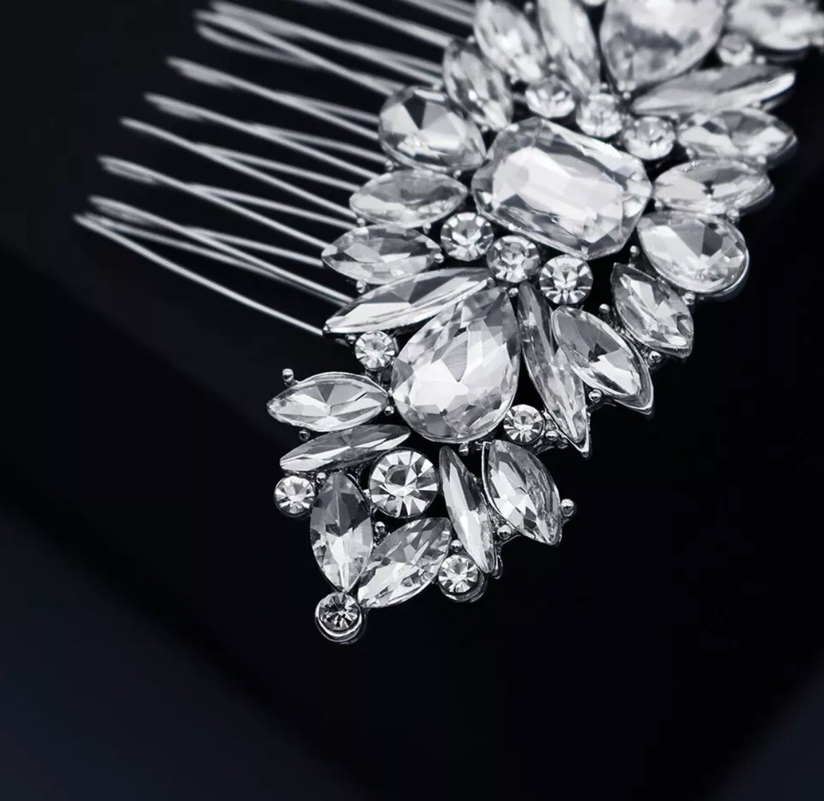 Wedding Silver Bridal Hair Accessories Rhinestone Comb