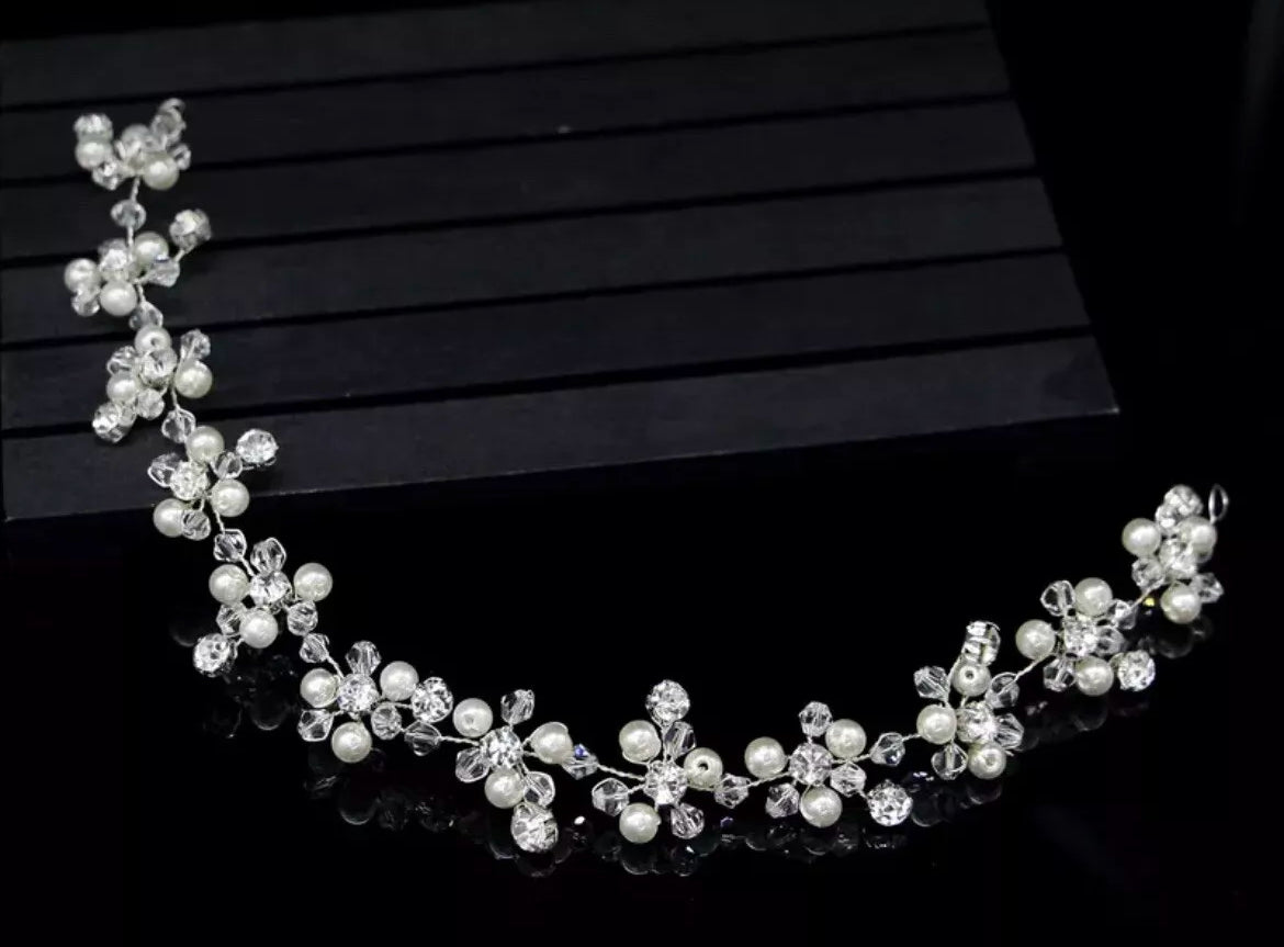 Bridal Pearl Flower Headpiece