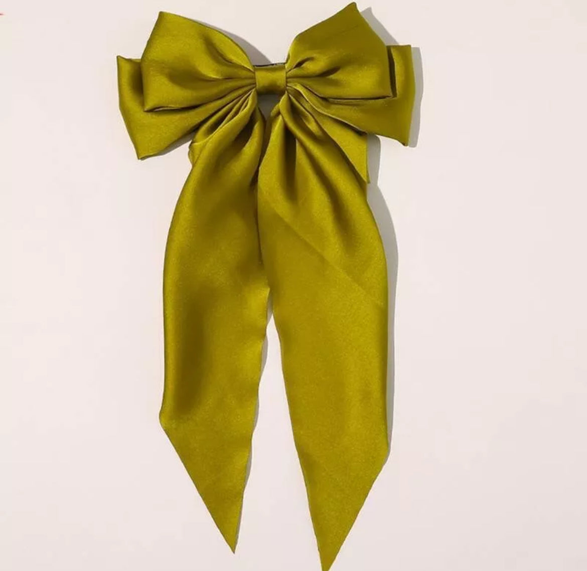 Large long Satin Bow Ribbon Hair Clip