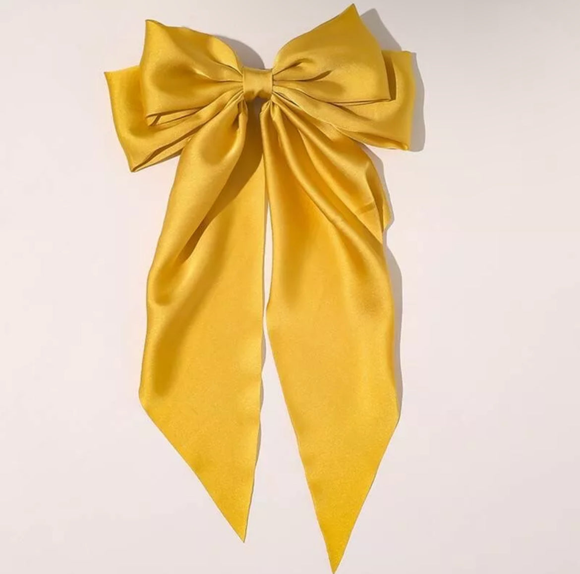 Large long Satin Bow Ribbon Hair Clip