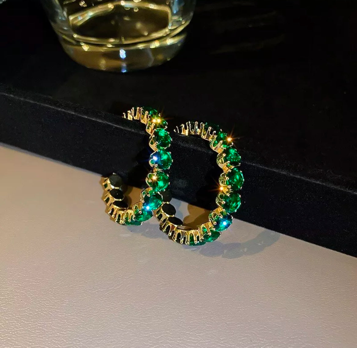 Round Hoops Crystal Rhinestone Earrings