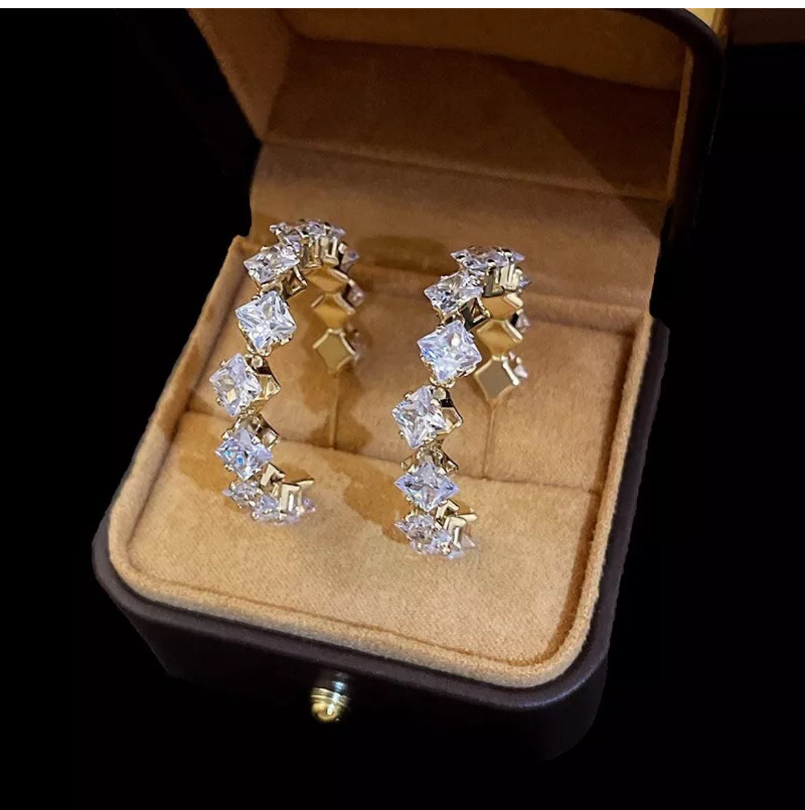 Round Hoops Crystal Rhinestone Earrings