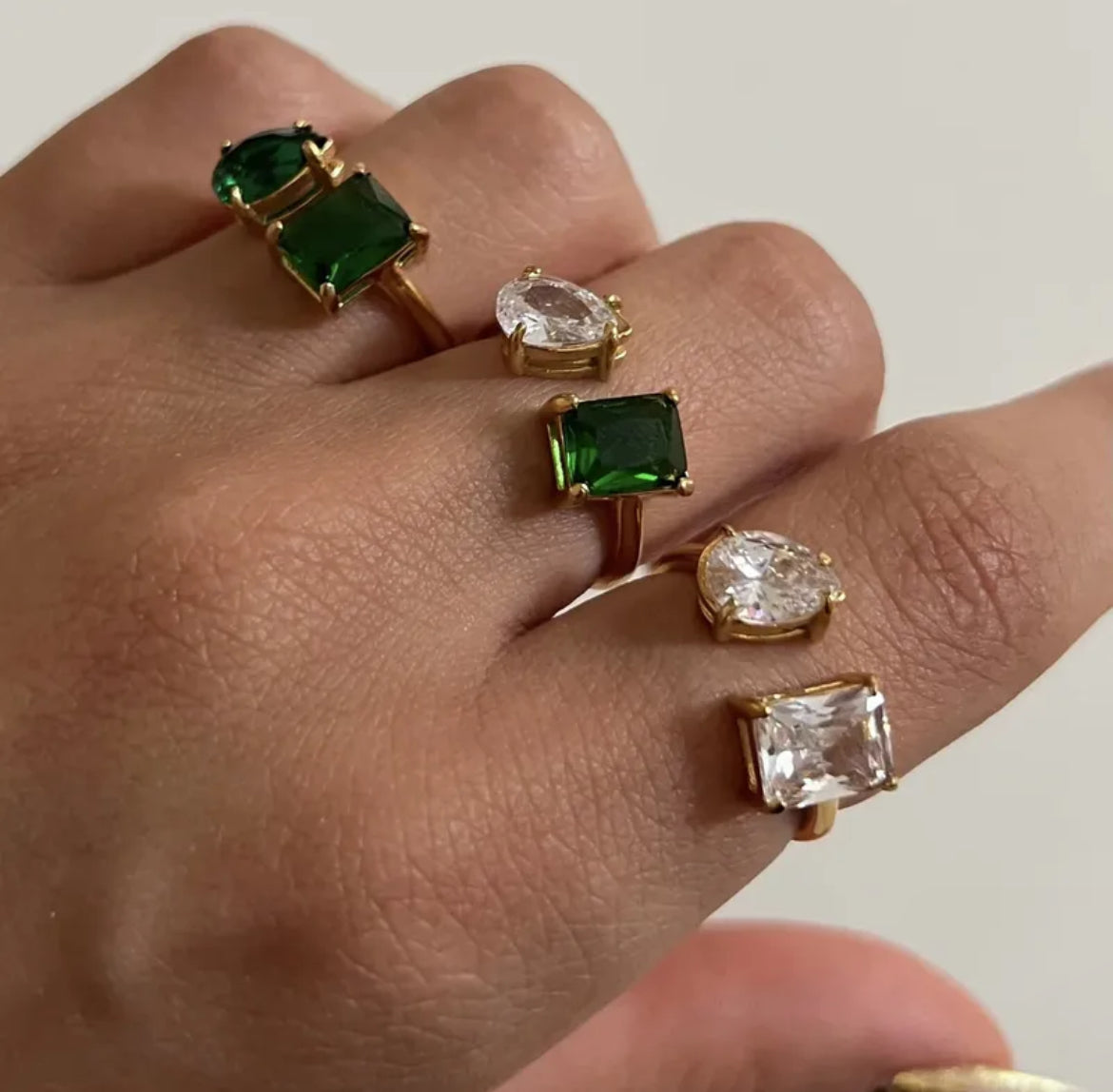 Open Cubic zirconia ring