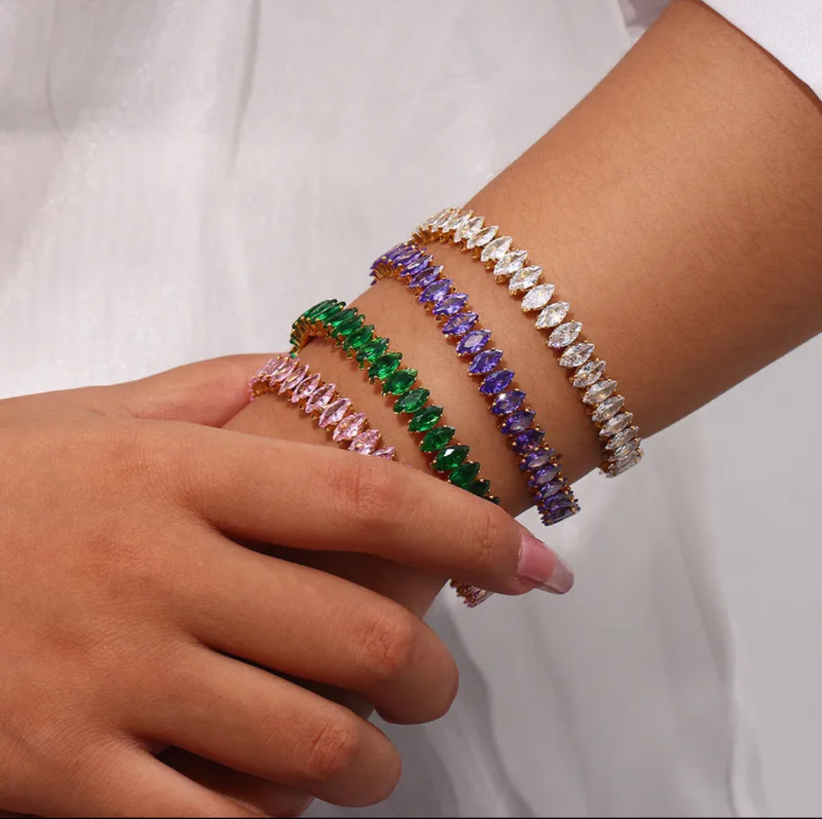 Cubic Zirconia Adjustable Cuff Bracelet