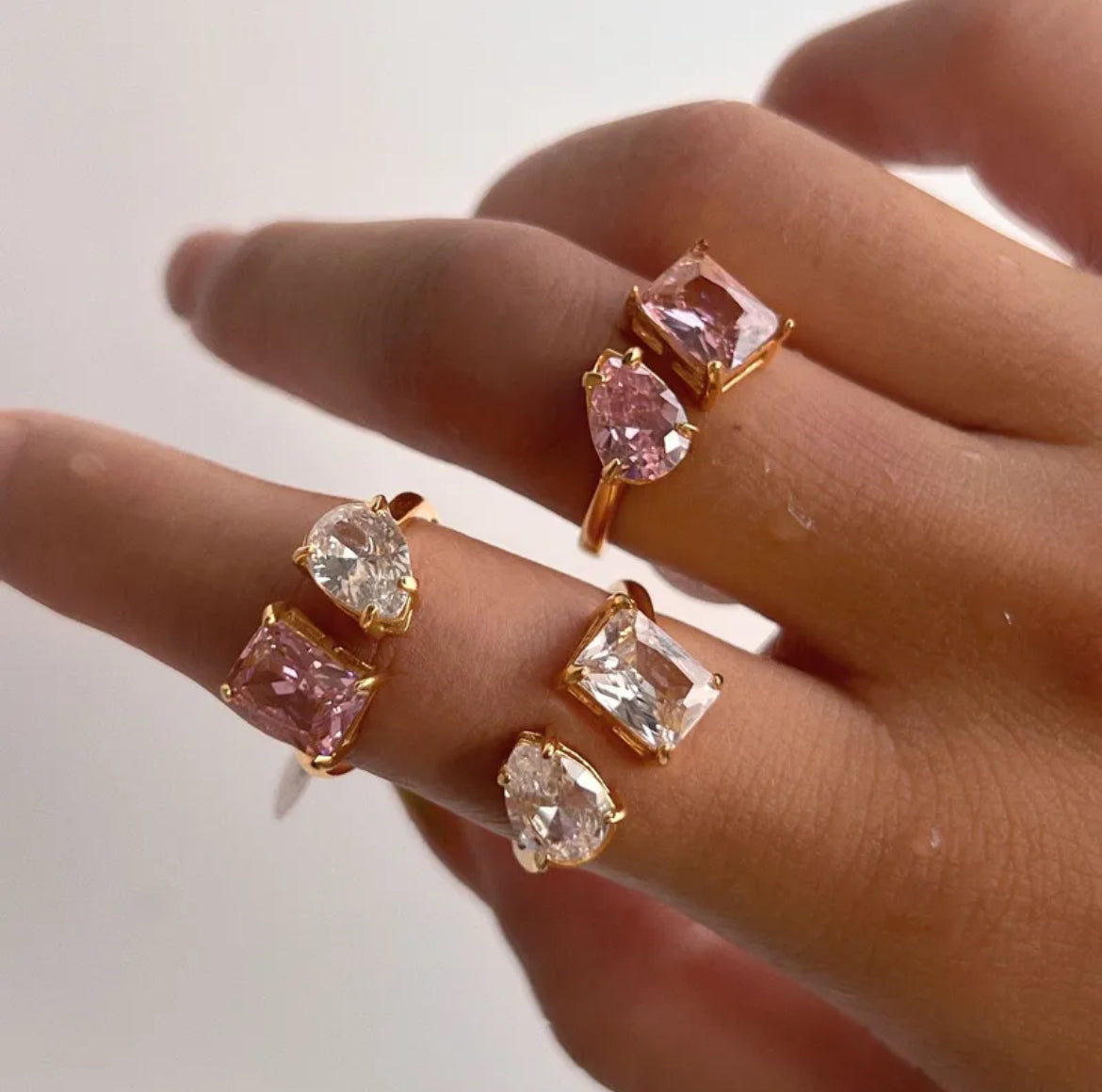 Open Cubic zirconia ring