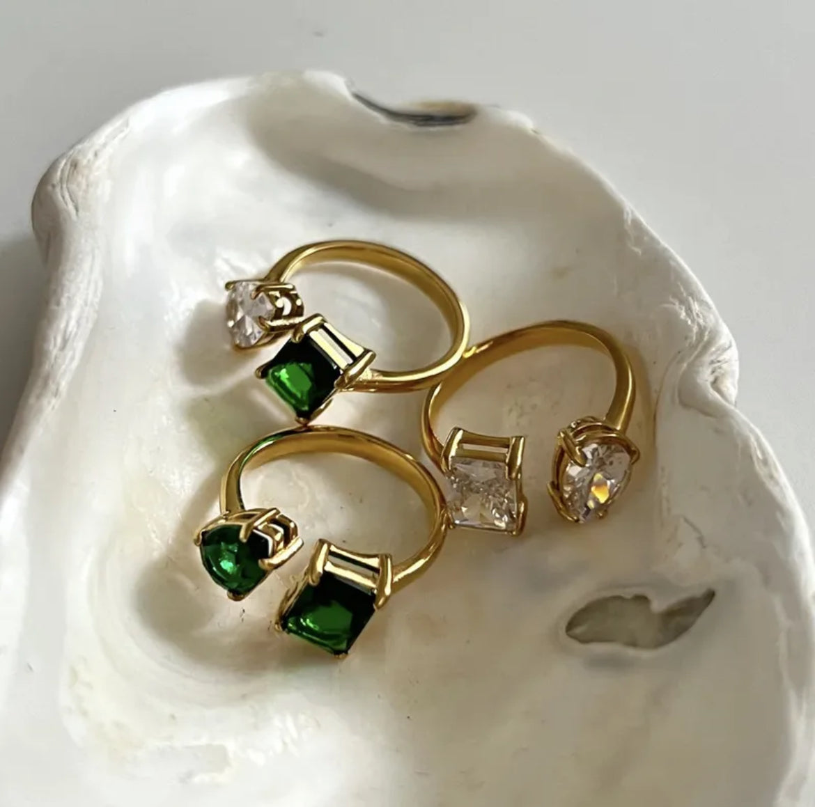 Open Cubic zirconia ring