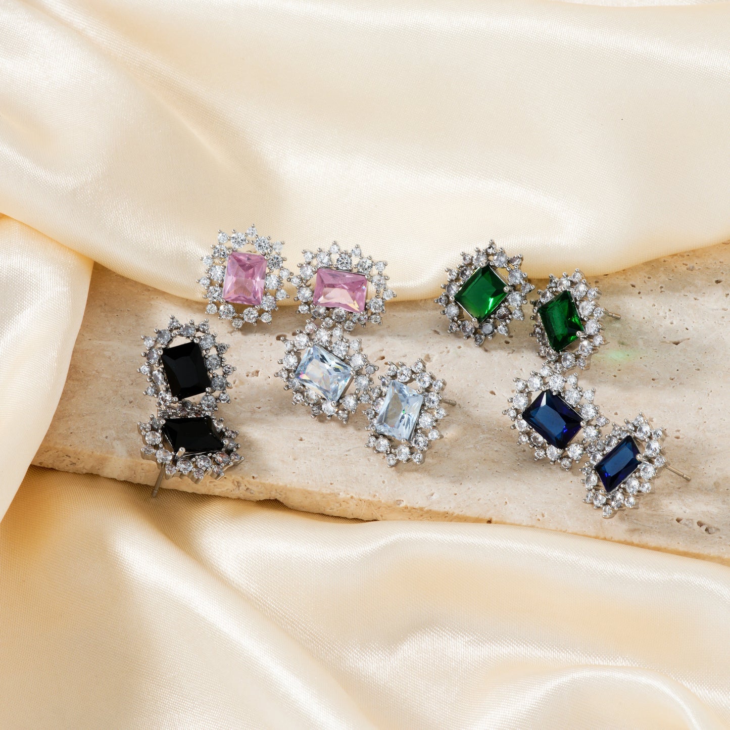 Silver Cubic Zirconia Stud Earrings