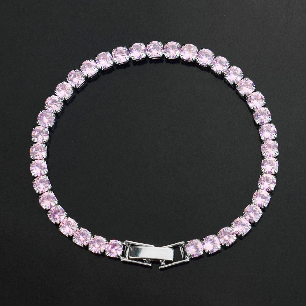 Round Cut Rhinestone Tennis Bracelet