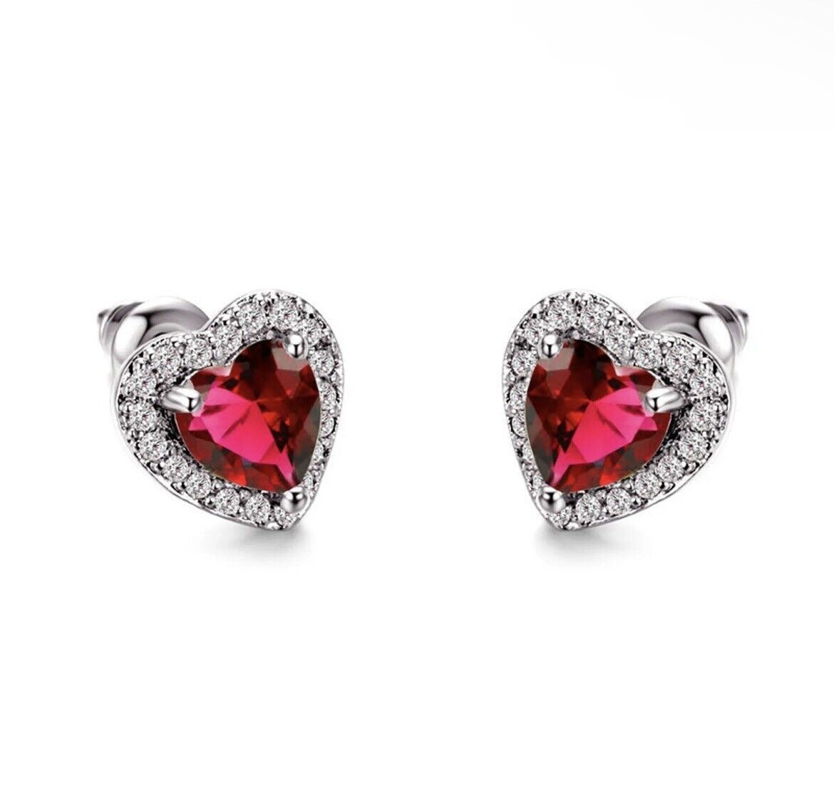 Heart Shaped Silver Earring Studs