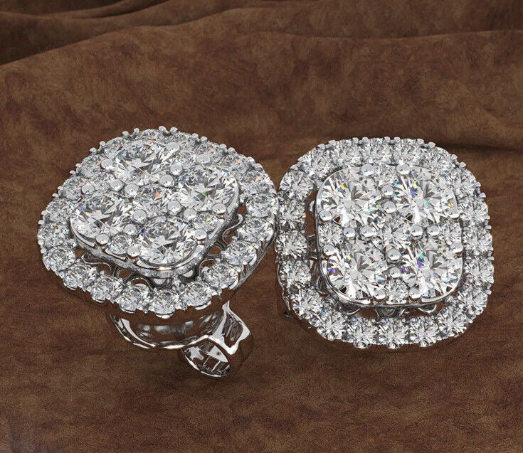 Square Stud Cubic Zircon Earrings