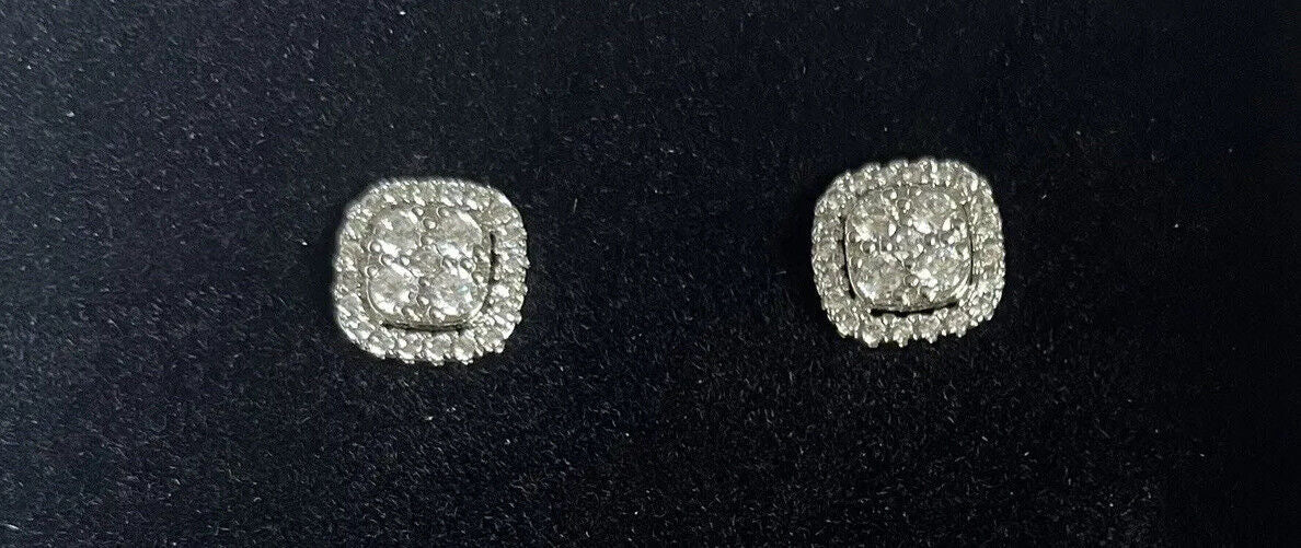Square Stud Cubic Zircon Earrings