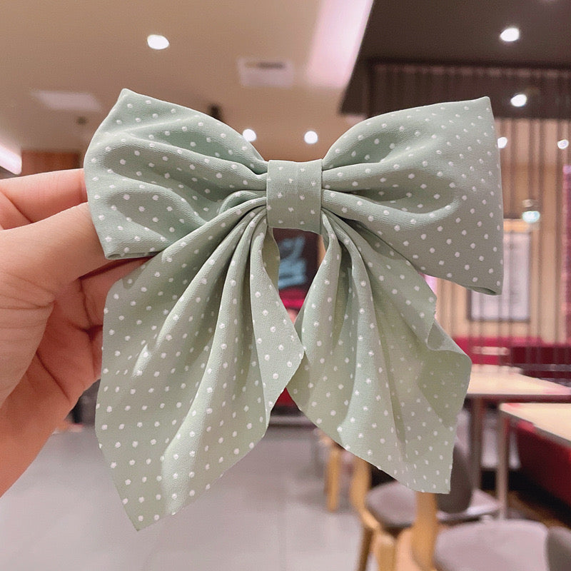Polka Dot Hair Bow Clip