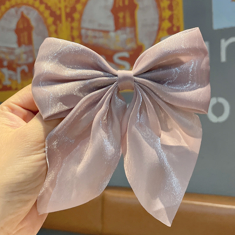 Shiny shimmer bow hair clip