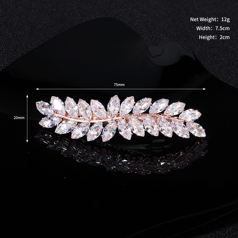Rhinestone rose gold/silver hair clip