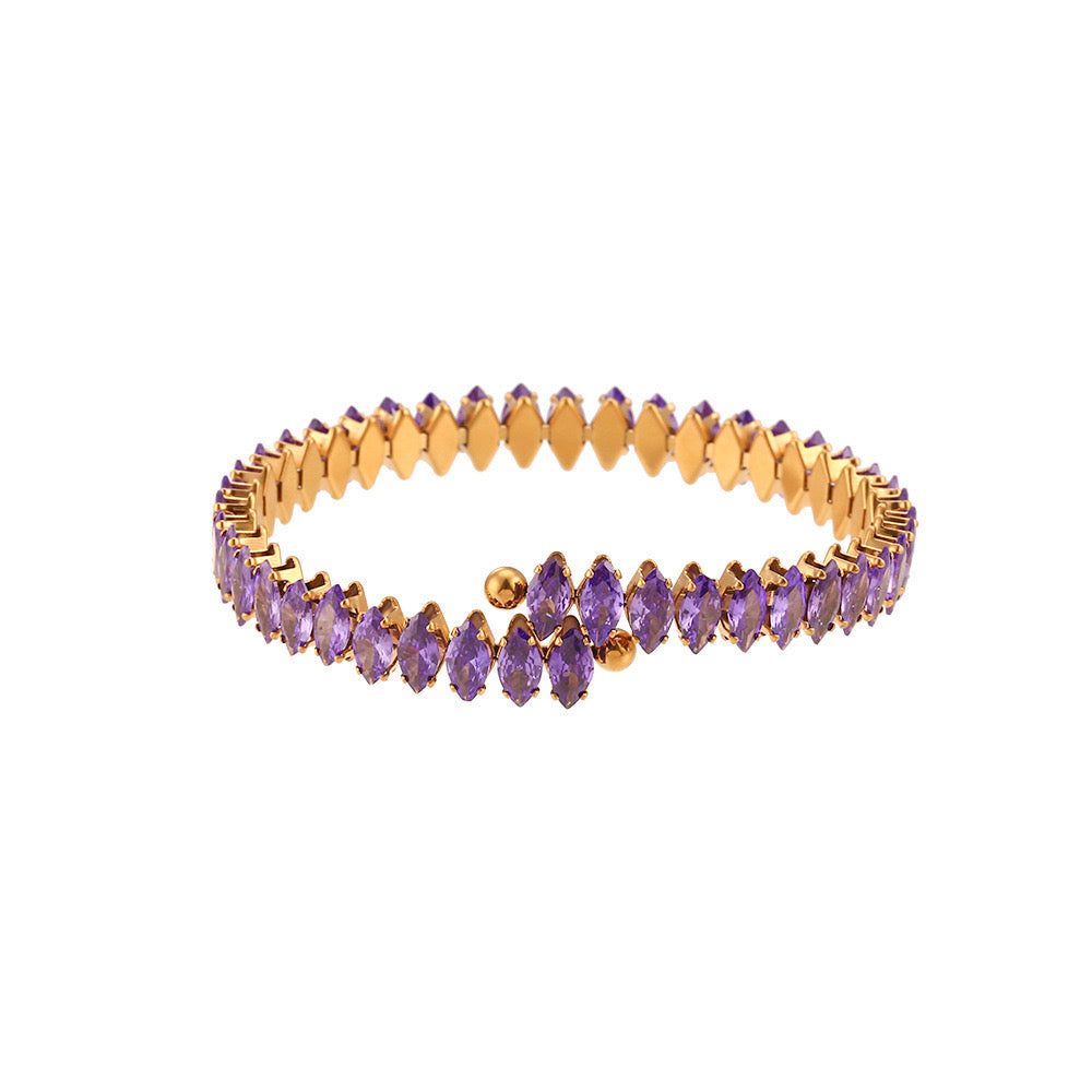 Cubic Zirconia Adjustable Cuff Bracelet