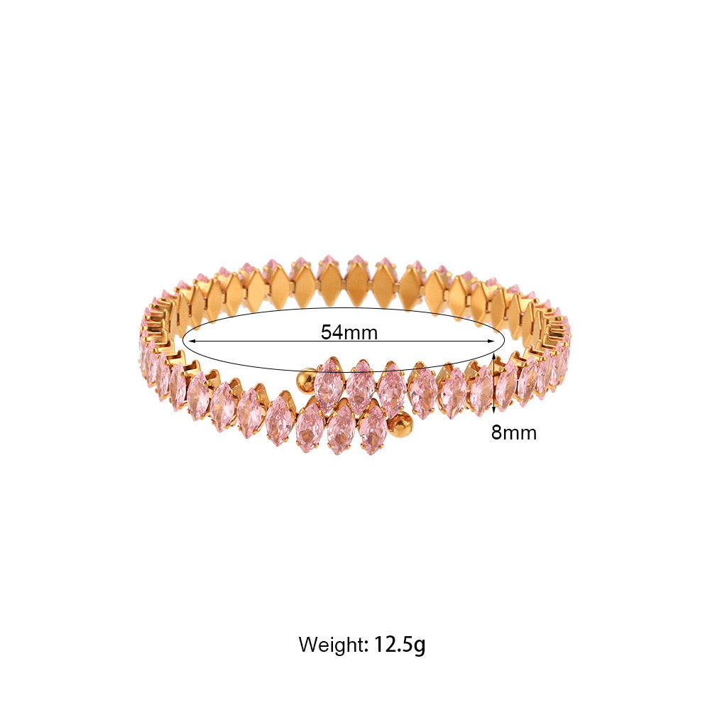 Cubic Zirconia Adjustable Cuff Bracelet