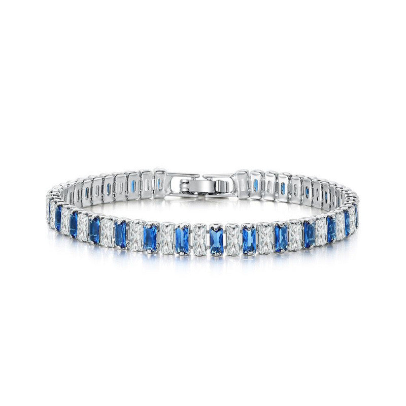Elegant Tennis Bracelet – Silver Plated Copper
