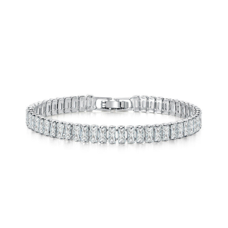 Elegant Tennis Bracelet – Silver Plated Copper