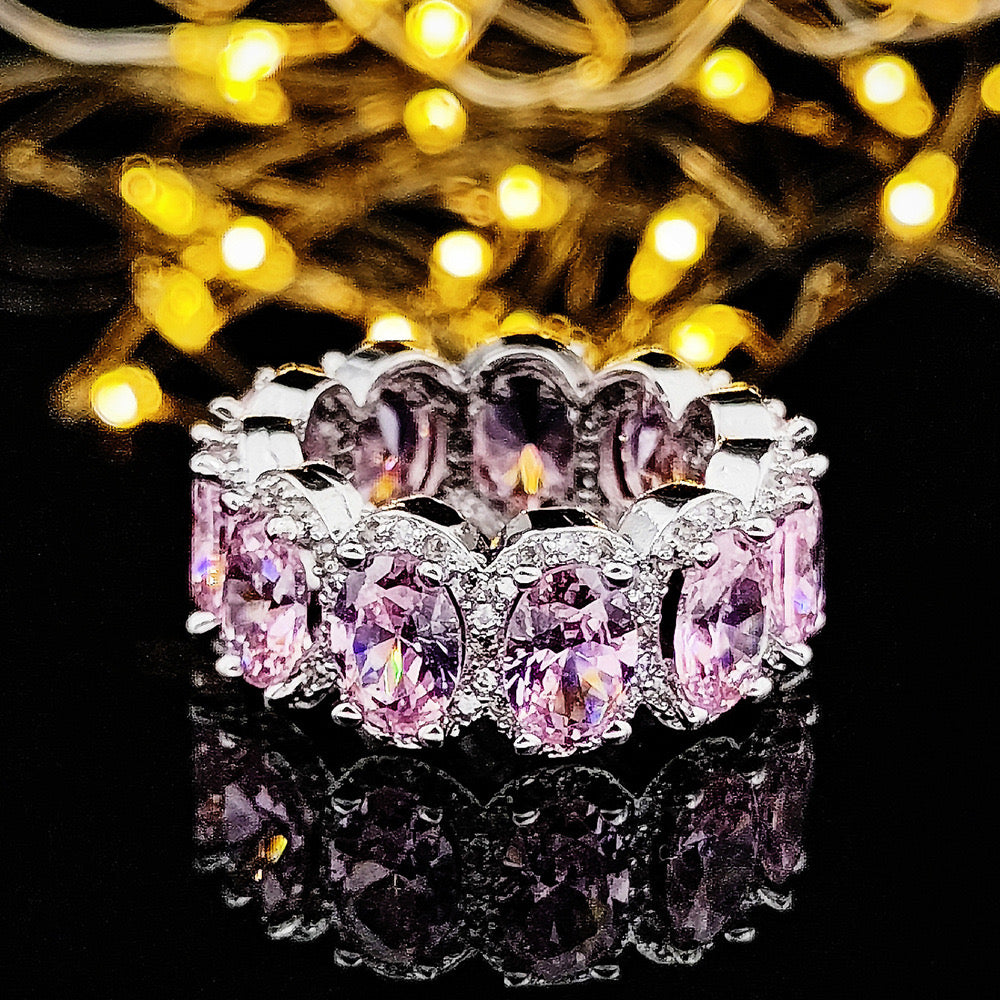 Round Silver Cubic zirconia ring