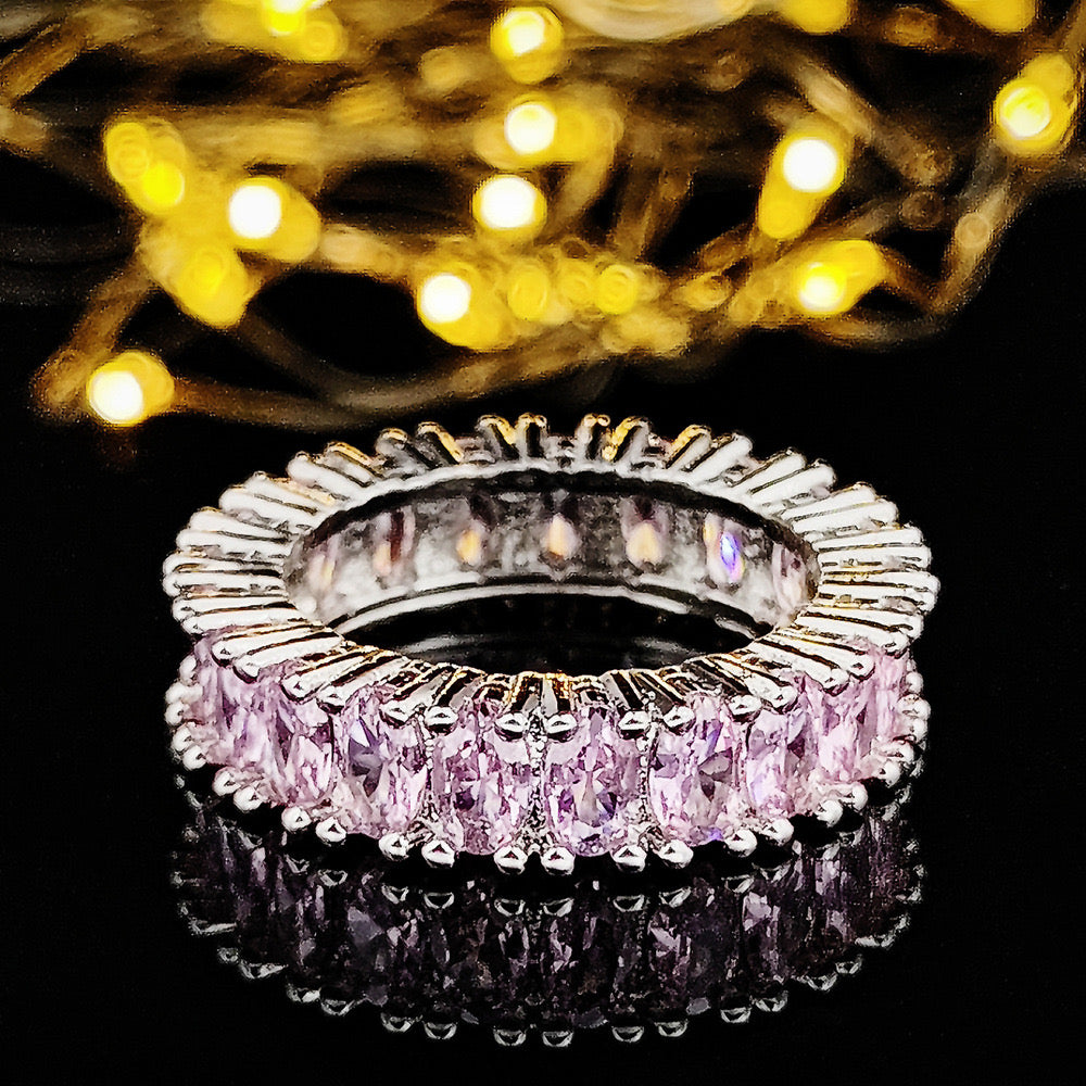 Round Silver Cubic zirconia ring