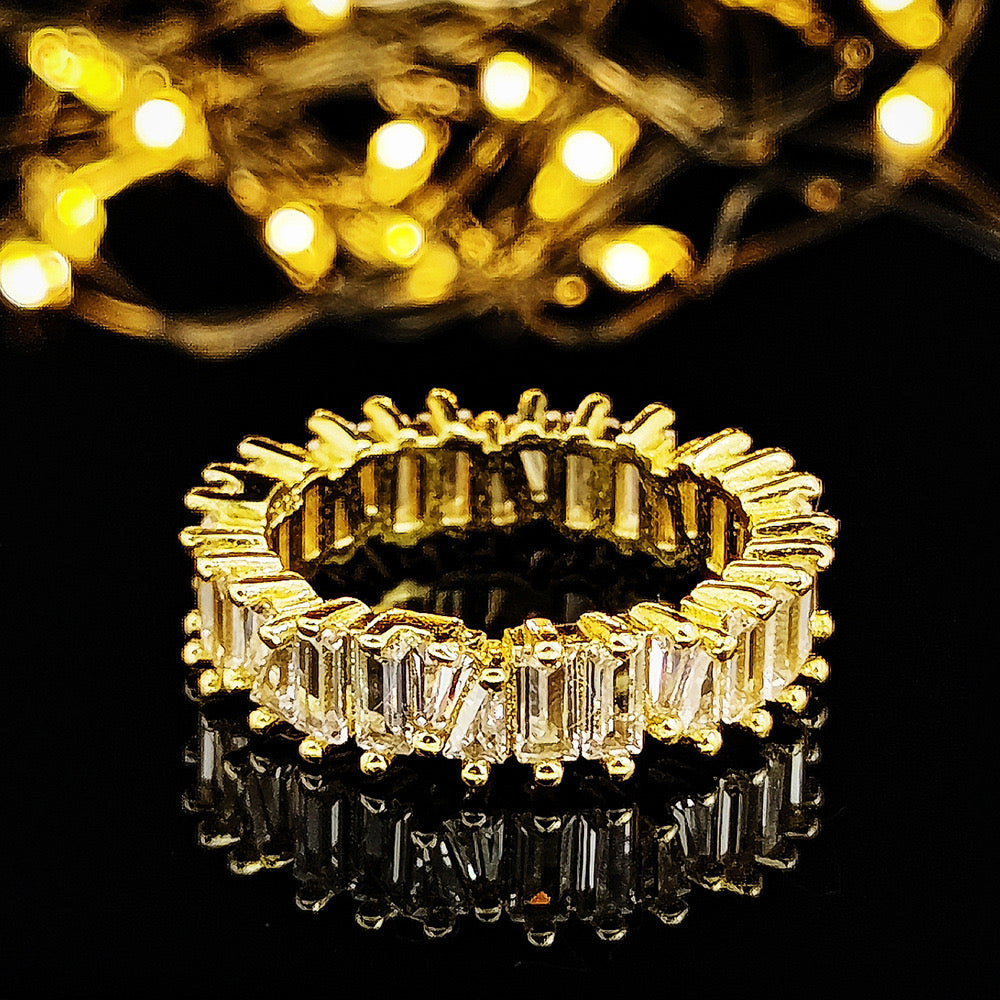 Silver/gold Cubic zirconia ring