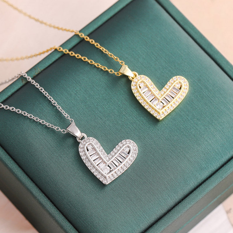 Silver/ Gold cubic zirconia necklace