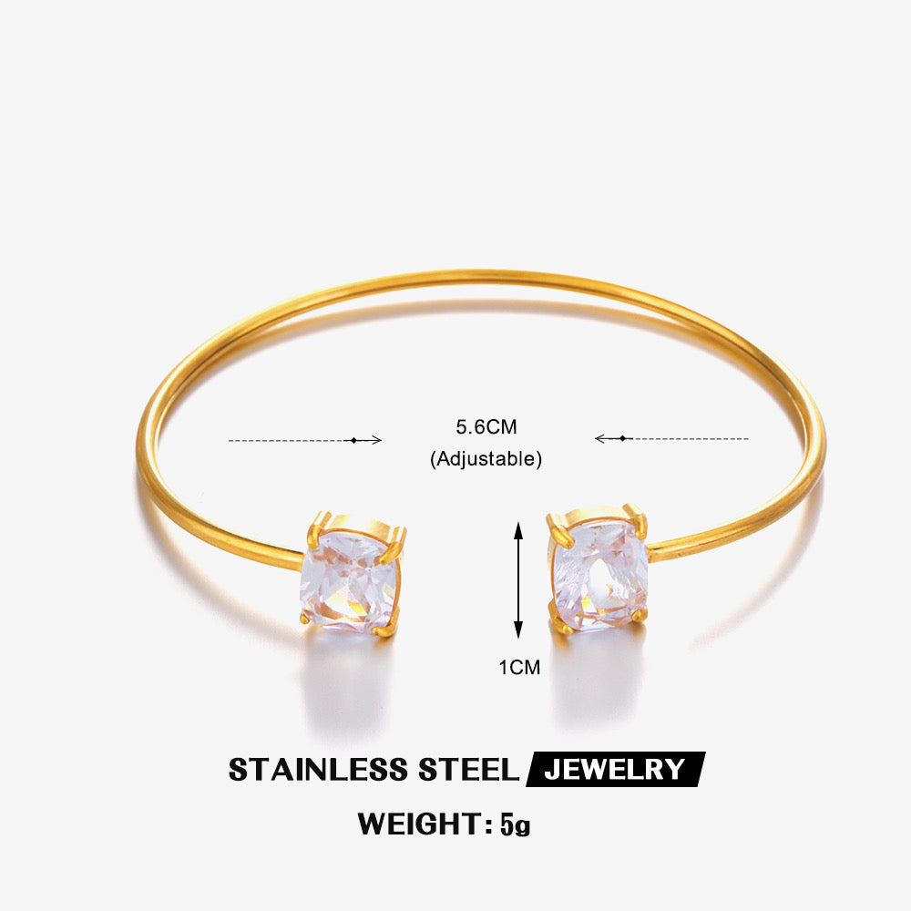 Gold cubic zirconia bangle