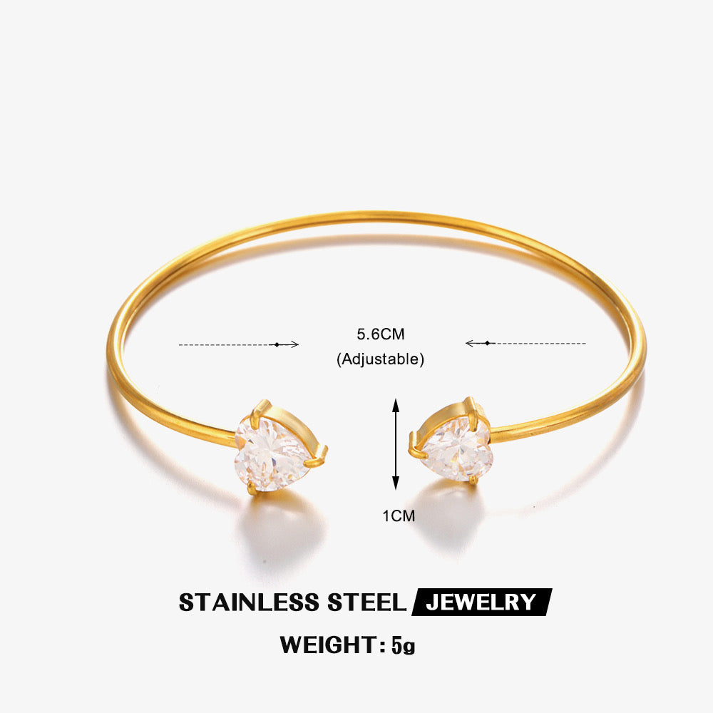 Gold cubic zirconia bangle