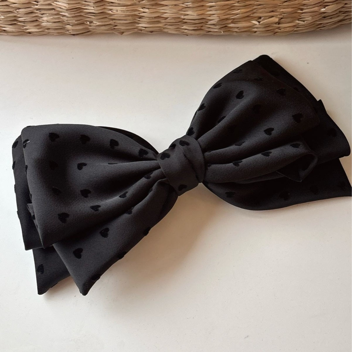 Heart Hair Bow Ribbon Clip