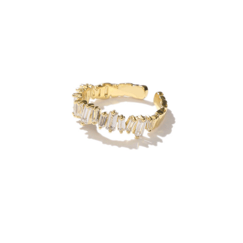 Cubic zirconia adjustable ring