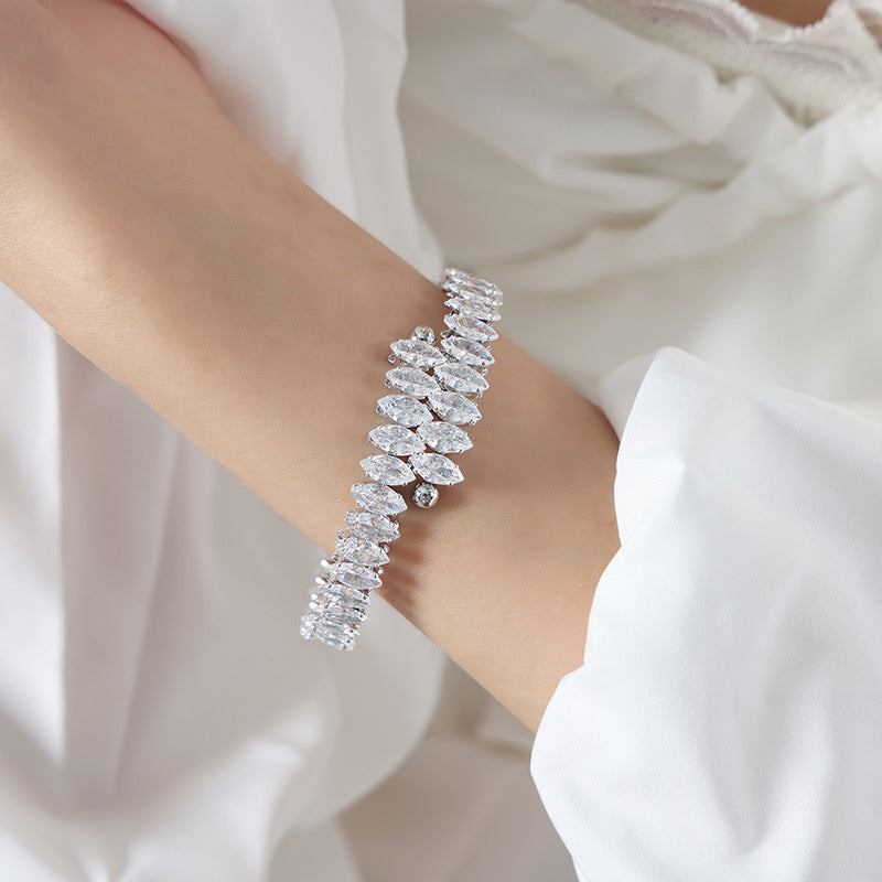 Cubic Zirconia Adjustable Cuff Bracelet
