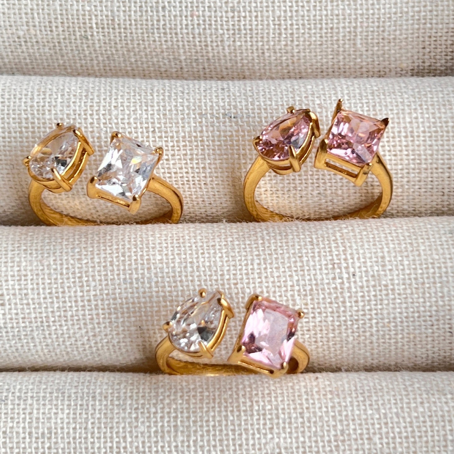 Open Cubic zirconia ring