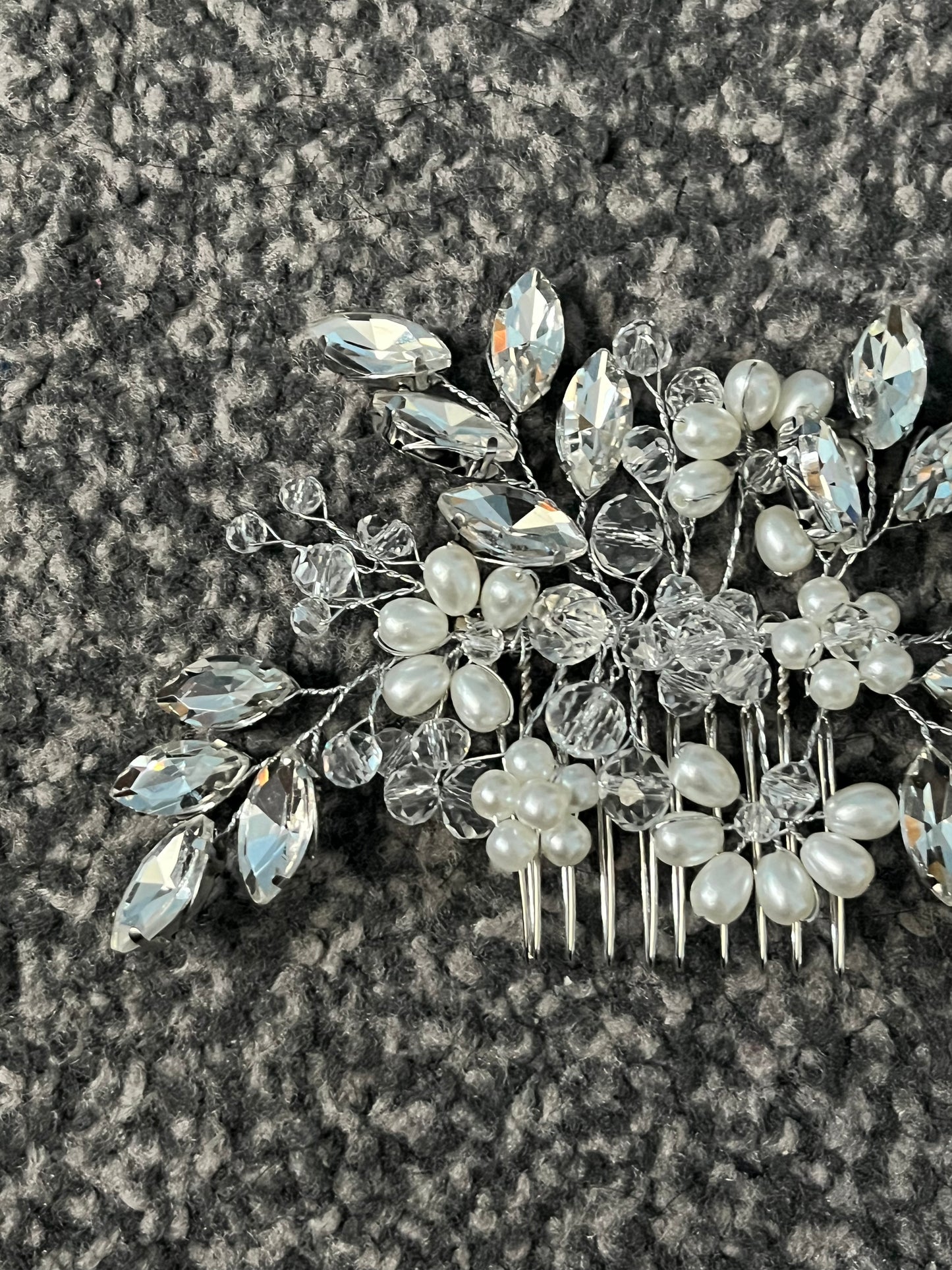 Wedding Flower Pearl Bridal Hair Comb