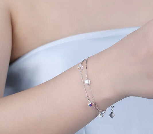Square Silver Bracelet With Gift Box