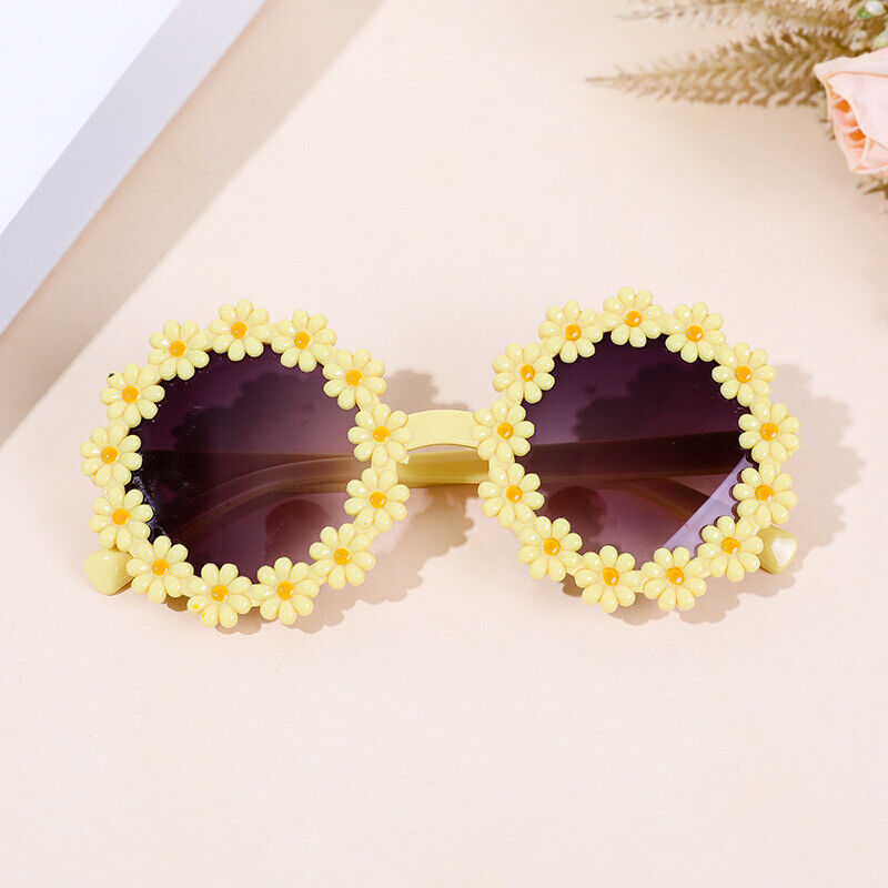Children’s Girls Flower Shaped Cute Round Sunglasses