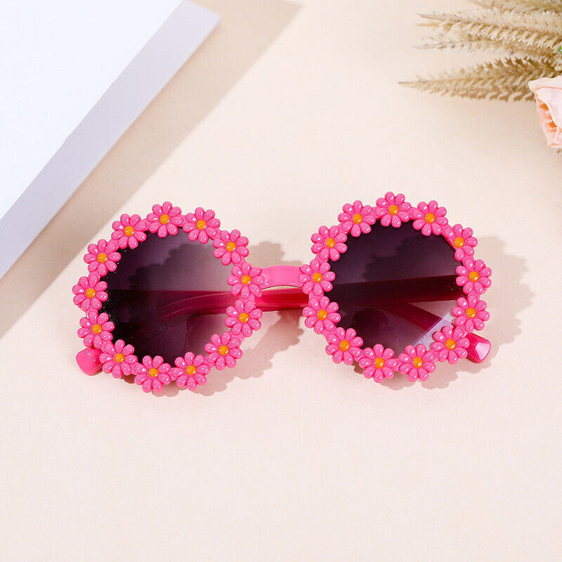 Children’s Girls Flower Shaped Cute Round Sunglasses
