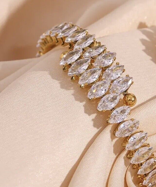 Cubic Zirconia Adjustable Cuff Bracelet