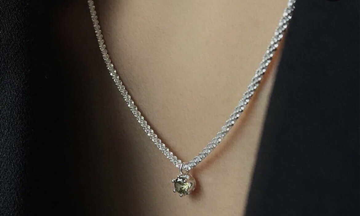 Women Round  Silver Pendant Necklace