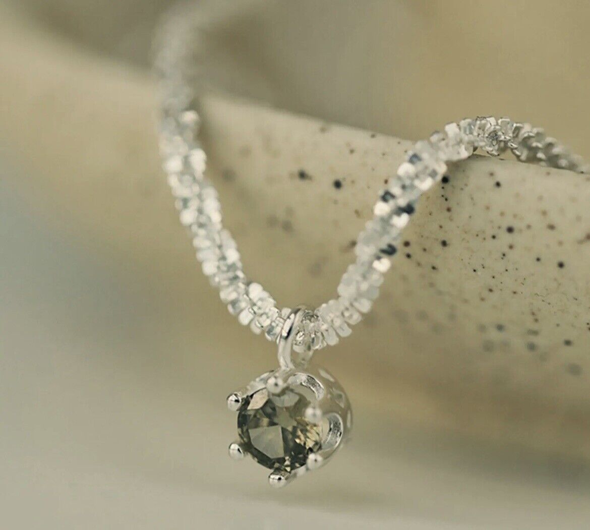 Women Round  Silver Pendant Necklace